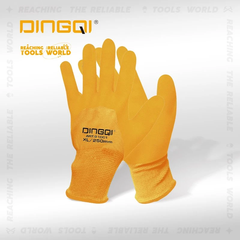 Găng tay nylon tráng phủ cây cọ cao su xây dựng